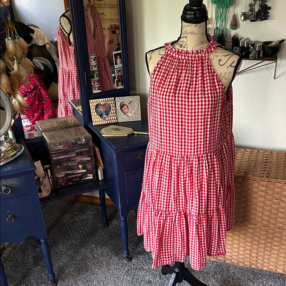 Torrid Red Gingham Halter Dress